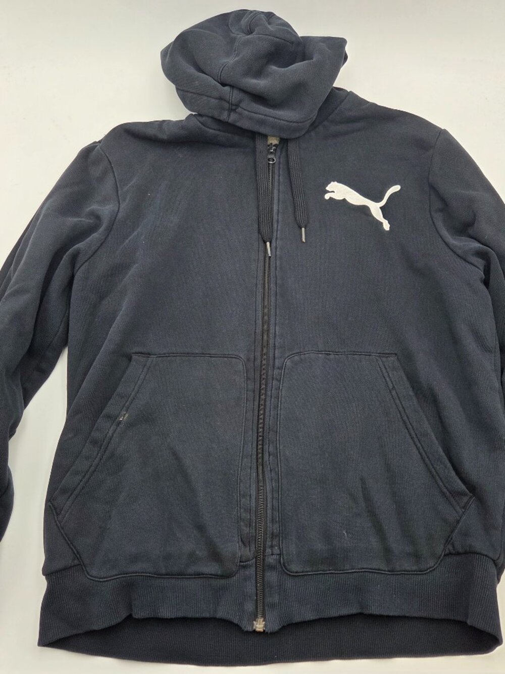 Puma Men's Full Zip Sherpa Lined Hoodie Medium Black